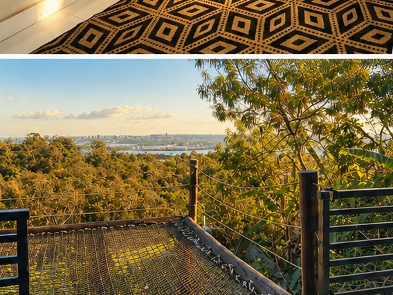 Rede no deck com vista panorâmica